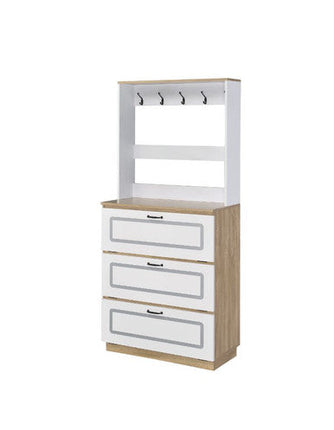 ACME 97834 Hewett Shoe Cabinet, Light Oak & White Finish ACME Furniture