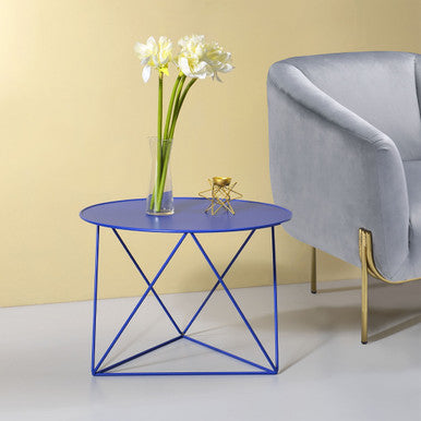 ACME 97840 Epidia Accent Table, Blue Finish ACME Furniture
