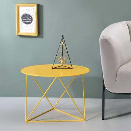 ACME 97841 Epidia Accent Table, Yellow Finish