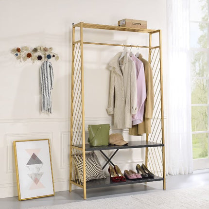 ACME 97850 Pahor Hall Tree, Gold & Black Finish