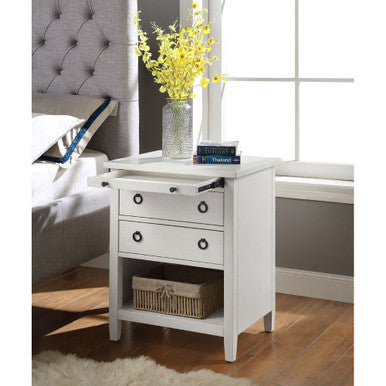 ACME 97855 Halim Accent Table, Antique White Finish ACME Furniture