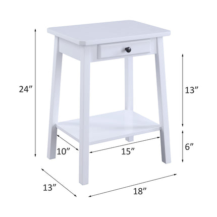 ACME 97859 Kaife Accent Table, White Finish