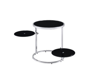 ACME 97879 Lynch Side Table, Black & Chrome Finish ACME Furniture