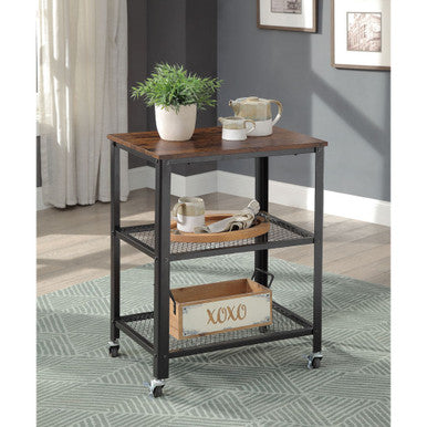 ACME 97884 Taurus Accent Table, Rustic Oak & Black Finish ACME Furniture