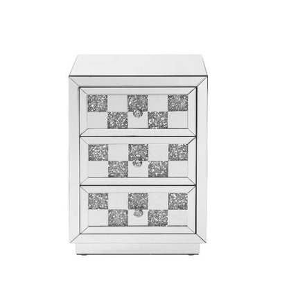 ACME 97930 Noralie Accent Table, Mirrored & Faux Diamonds