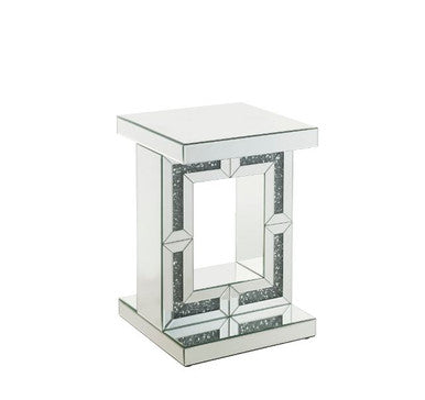 ACME 97933 Noralie Accent Table, Mirrored & Faux Diamonds ACME Furniture