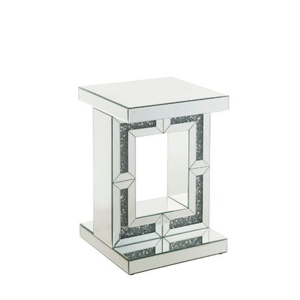 ACME 97933 Noralie Accent Table, Mirrored & Faux Diamonds