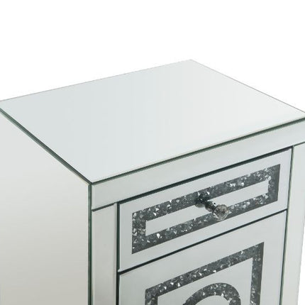 ACME 97934 Noralie Accent Table, Mirrored & Faux Diamonds