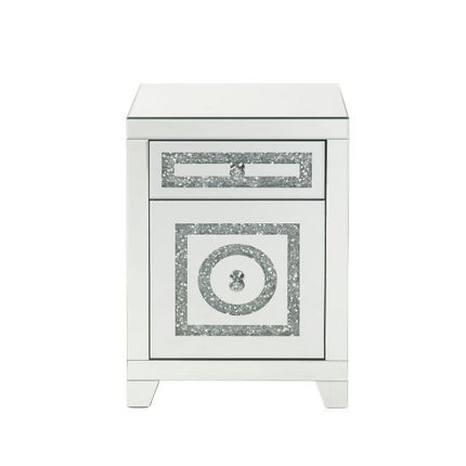 ACME 97934 Noralie Accent Table, Mirrored & Faux Diamonds