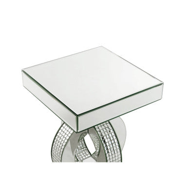 ACME 97936 Ornat Accent Table, Mirrored & Faux Diamonds ACME Furniture