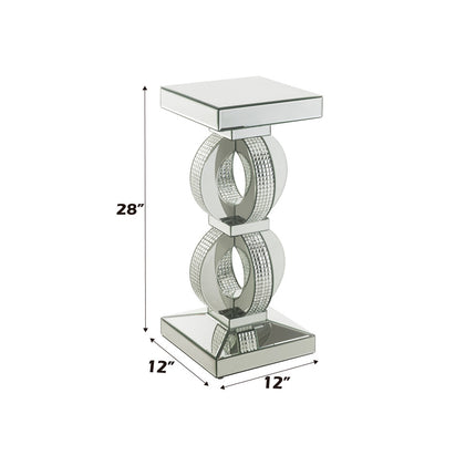 ACME 97937 Ornat Accent Table, Mirrored & Faux Diamonds