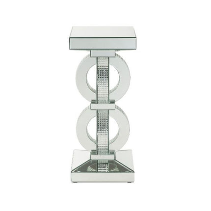 ACME 97937 Ornat Accent Table, Mirrored & Faux Diamonds