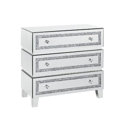 ACME 97946 Noor Cabinet, Mirrored & Faux Diamonds