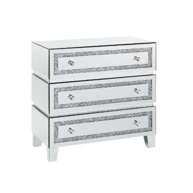 ACME 97946 Noor Cabinet, Mirrored & Faux Diamonds ACME Furniture