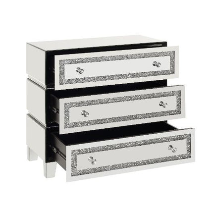 ACME 97946 Noor Cabinet, Mirrored & Faux Diamonds