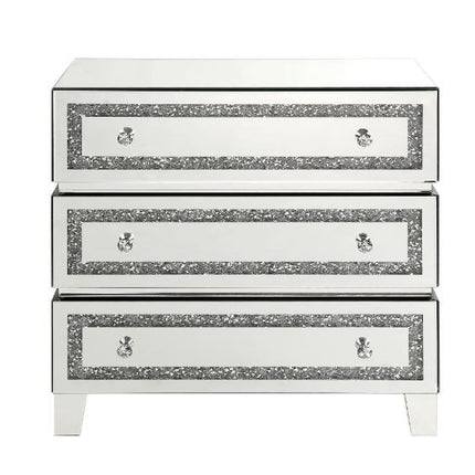 ACME 97946 Noor Cabinet, Mirrored & Faux Diamonds