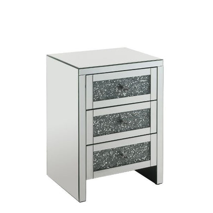 ACME 97951 Noralie Accent Table, Mirrored & Faux Diamonds