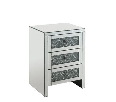 ACME 97951 Noralie Accent Table, Mirrored & Faux Diamonds ACME Furniture