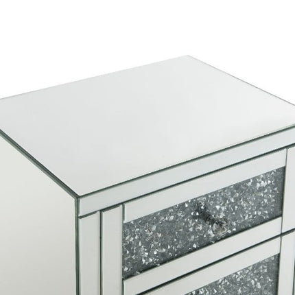ACME 97951 Noralie Accent Table, Mirrored & Faux Diamonds