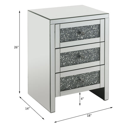 ACME 97951 Noralie Accent Table, Mirrored & Faux Diamonds