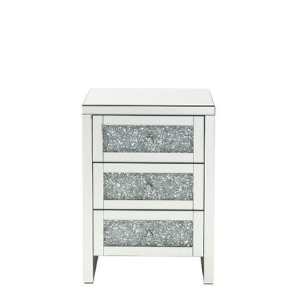 ACME 97951 Noralie Accent Table, Mirrored & Faux Diamonds