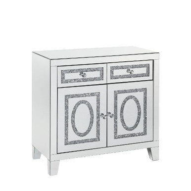 ACME 97952 Noralie Cabinet, Mirrored & Faux Diamonds ACME Furniture