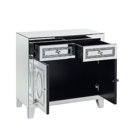 ACME 97952 Noralie Cabinet, Mirrored & Faux Diamonds