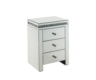ACME 97954 Noralie Accent Table, Mirrored & Faux Diamonds ACME Furniture