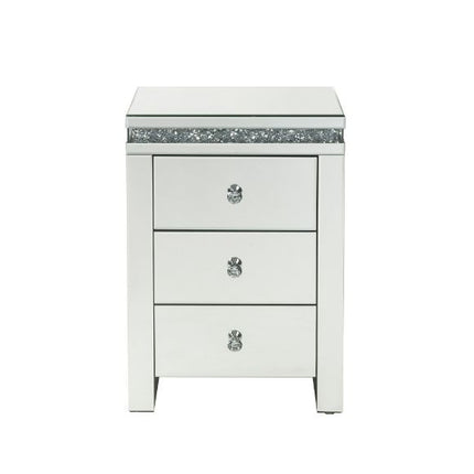 ACME 97954 Noralie Accent Table, Mirrored & Faux Diamonds