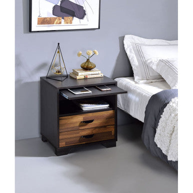 ACME 97960 Milosh Accent Table, Walnut & Espresso Finish ACME Furniture