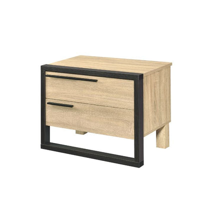 ACME 97962 Erasto Accent Table, Oak & Black Finish