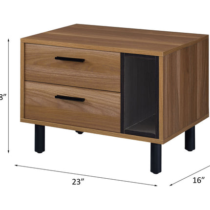 ACME 97964 Trolgar Accent Table, Brown Oak & Black Finish