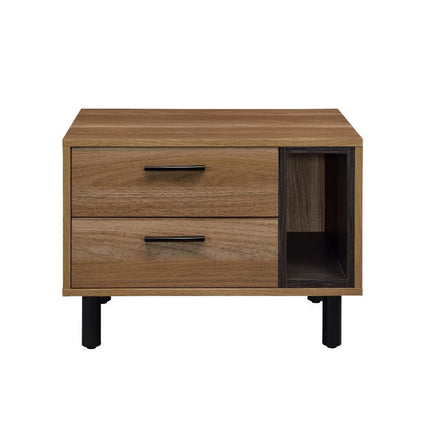 ACME 97964 Trolgar Accent Table, Brown Oak & Black Finish