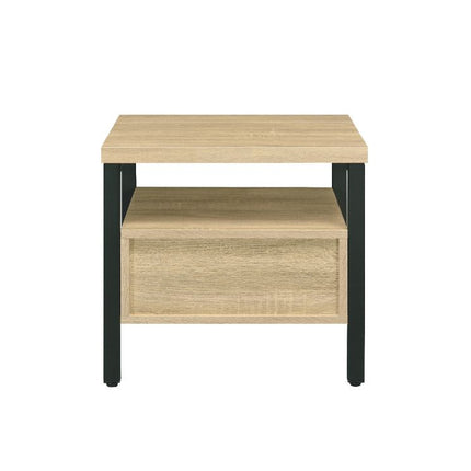 ACME 97970 Yawan Accent Table, Oak & Black Finish