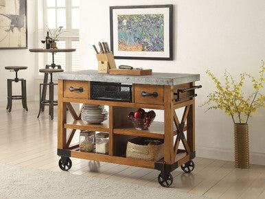 ACME 98182 Kailey Kitchen Cart, Antique Oak ACME Furniture