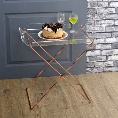 ACME 98189 Cercie Tray Table, Clear Acrylic & Copper ACME Furniture