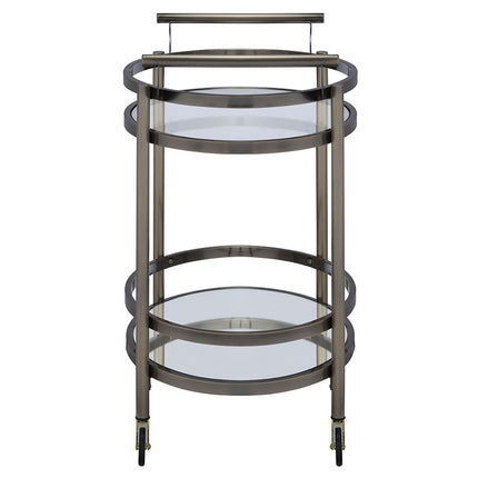 ACME 98190 Lakelyn Serving Cart, Brushed Bronze & Clear Glass