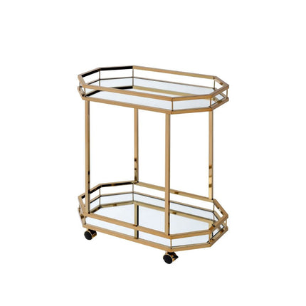 ACME 98197 Lacole Serving Cart, Champagne & Mirror