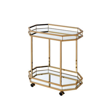 ACME 98197 Lacole Serving Cart, Champagne & Mirror ACME Furniture