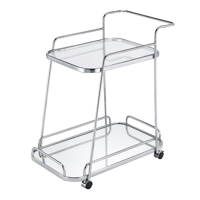 ACME 98217 Aegis Serving Cart, Clear Glass & Chrome Finish