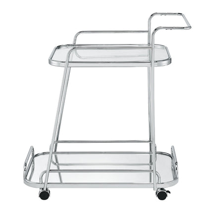 ACME 98217 Aegis Serving Cart, Clear Glass & Chrome Finish