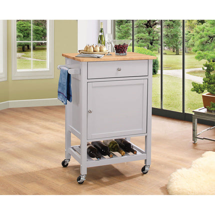 ACME 98300 Hoogzen Kitchen Cart, Natural & Gray