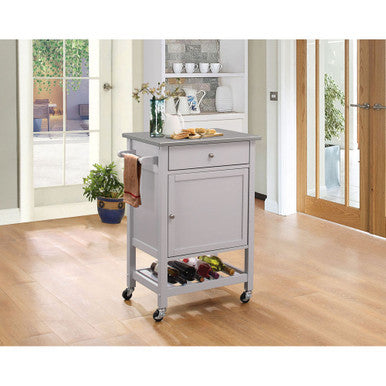 ACME 98302 Hoogzen Kitchen Cart, Stainless Steel & Gray ACME Furniture