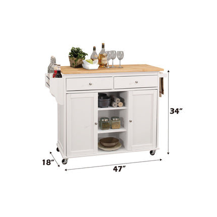 ACME 98305 Tullarick Kitchen Cart, Natural & White