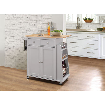 ACME 98310 Tullarick Kitchen Cart, Natural & Gray