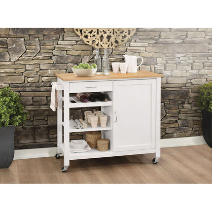 ACME 98315 Ottawa Kitchen Cart, Natural & White