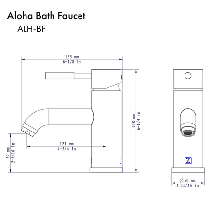 ZLINE Autograph Edition Aloha Bath Faucet in Matte Black (ALH-BF-MB)