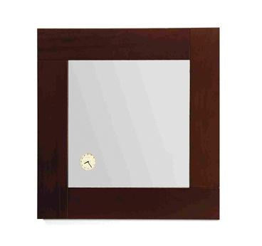 Whitehaus Antonio Miro Square Mirror With Iroko Wood Frame And Built-In Clock - AMET01 Whitehaus