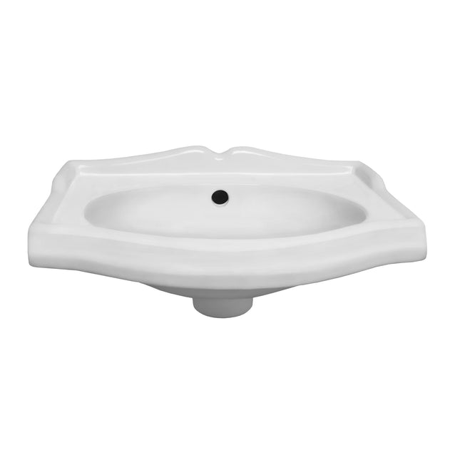 Whitehaus Isabella Collection Small Rectangular Wall Mount Basin With Integrated Oval Bowl - AR035-C Whitehaus