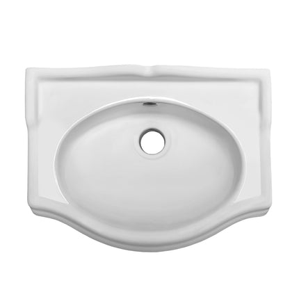 Whitehaus Isabella Collection Small Rectangular Wall Mount Basin With Integrated Oval Bowl - AR035-C Whitehaus